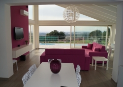 Ferienhaus Sizilien Italien Wohnzimmer Meerblick