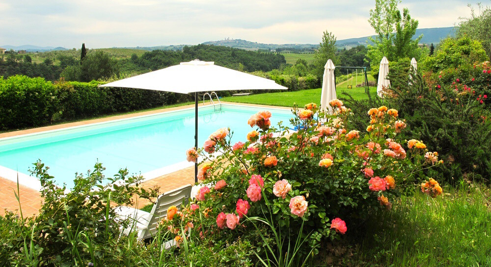 Toskana-Ferienwohnung Tulipano mit Pool und Blick auf San Gimignano
