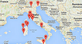 Italien Strände Karte | Griechenland Karte