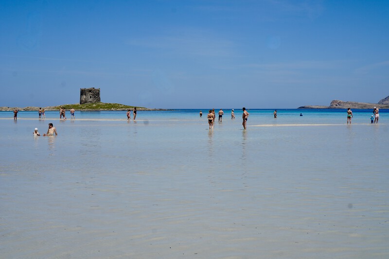 feiner Sandstrand Spiaggia La Pelosa, Sardinien
