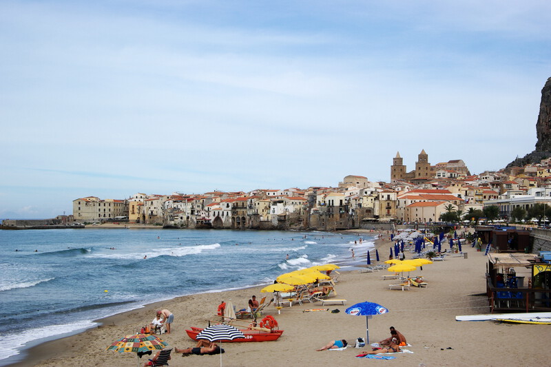 Sandstrand Spiaggia di Cefalù, Sizilien