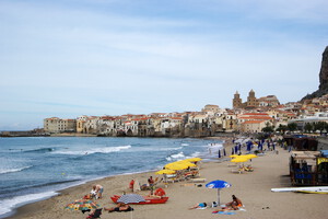 Sandstrand Spiaggia di Cefalù, Sizilien