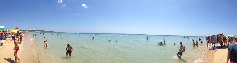 feiner Sandstrand Spiaggia di Pescoluse, Apulien