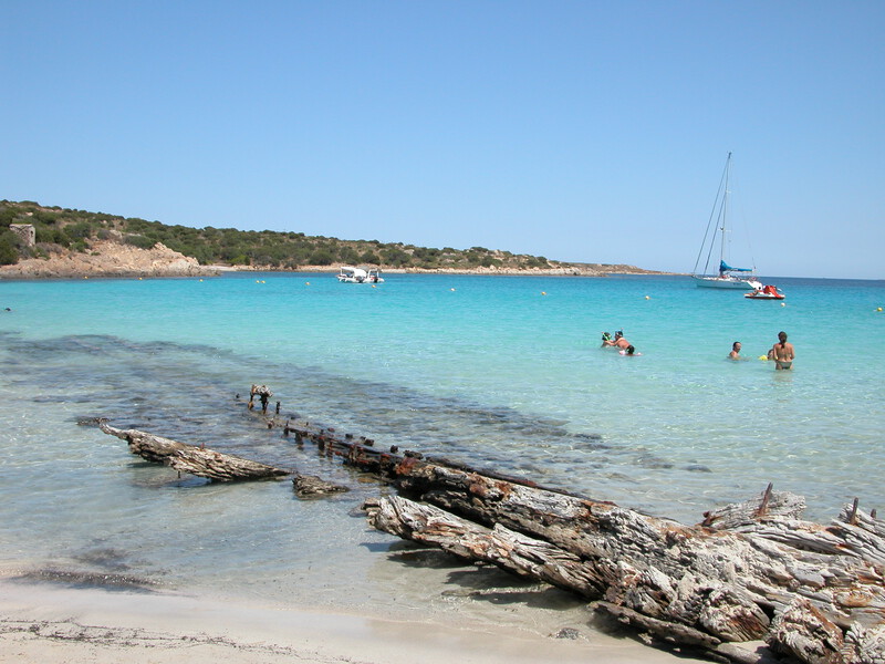 Sandstrand Spiaggia del Relitto, Sardinien