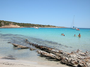Sandstrand Spiaggia del Relitto, Sardinien