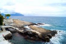 Nervi, felsiger Strand in Ligurien<p></p>