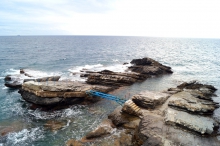 Nervi, felsiger Strand in Ligurien<p></p>